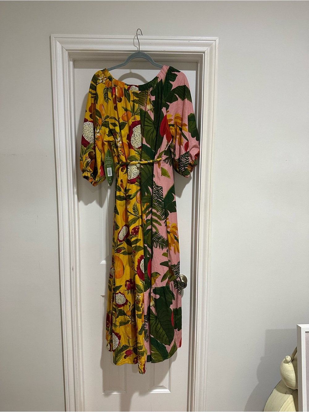FARM Rio Pink & Yellow Tropical wrap Maxi Dress - Picture 4 of 7